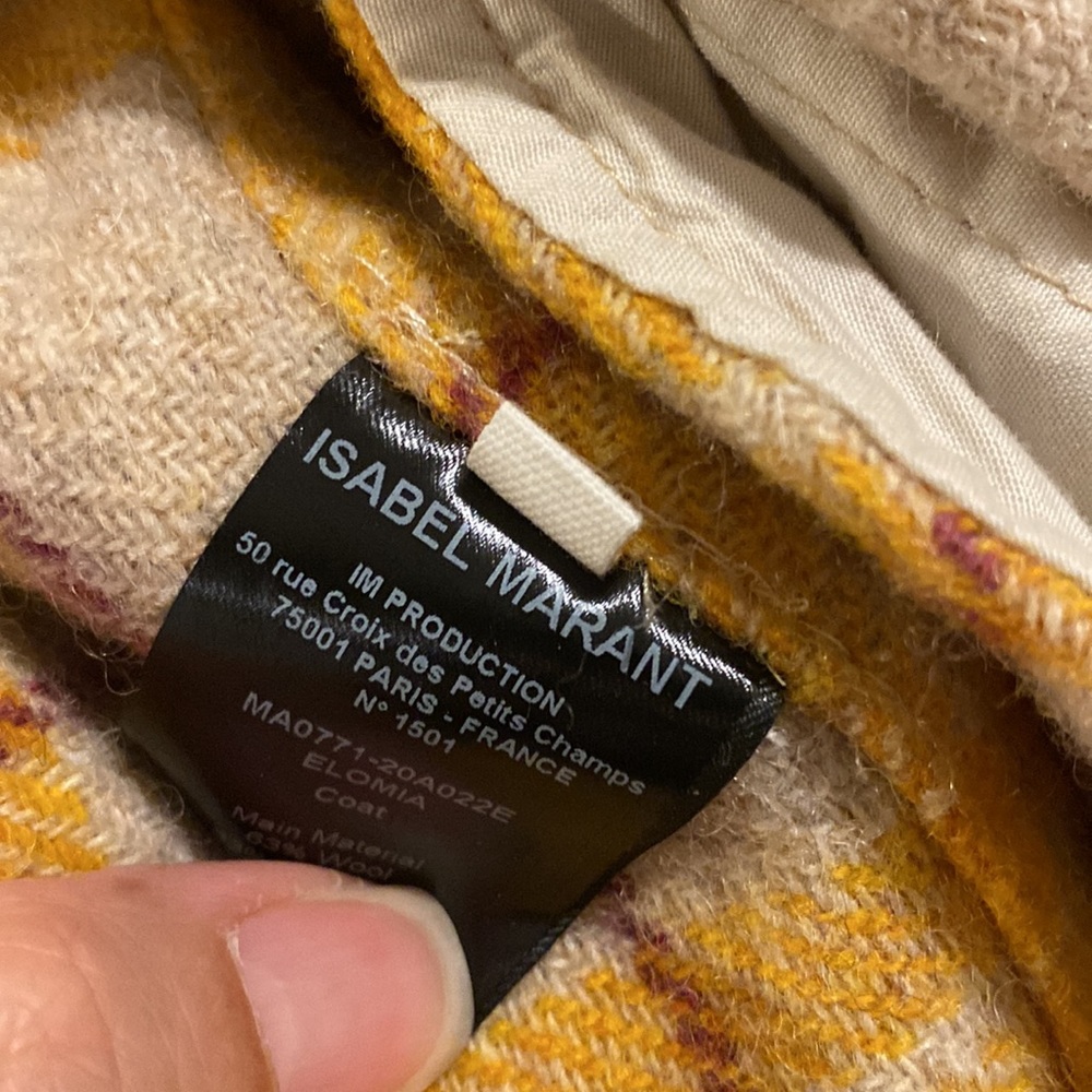 Isabel Marant Yellow Plaid Coat - Picture 8 of 9